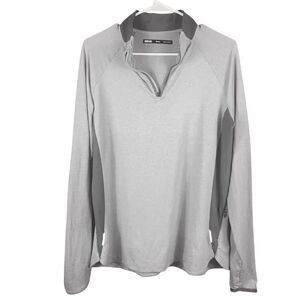 REI Co-op Mens Light Gray 1/4 Zip Pullover Thermal Base Layer Shirt Size XL